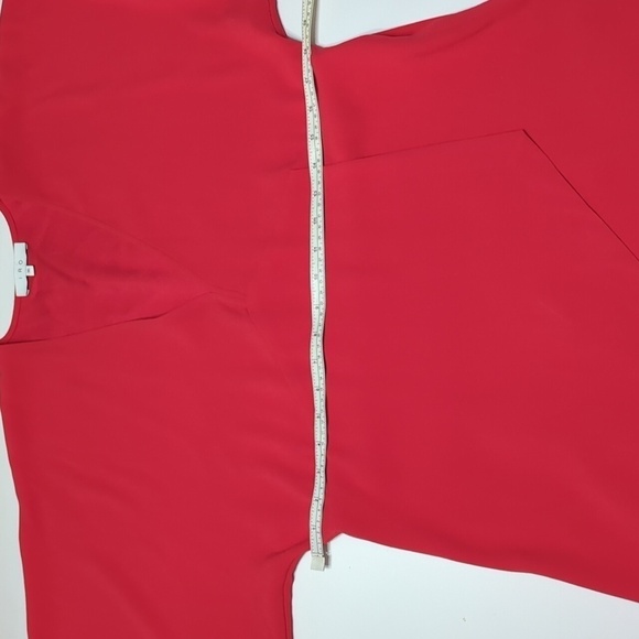 Iro Womens Dress Ekima Asymmetrical Crepe Mini Poppy Red Short Sleeve Size 6 - Picture 5 of 16